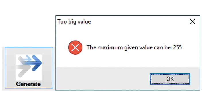 Figure 6: Generation pre-process with an error message